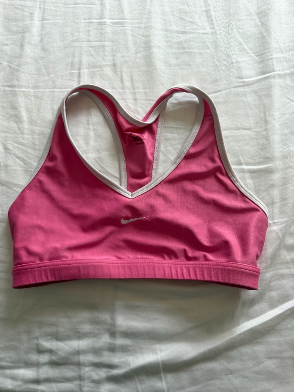 Nike Pink Racerback Training Sports Bra with Contrast Trim